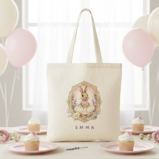 Personalised Vintage Easter Bunny Custom Tote Bag (Creator Uploaded)