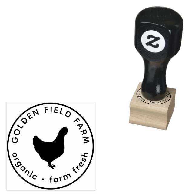 Personalised Vintage  Egg Chicken Rubber Stamp (Stamped)