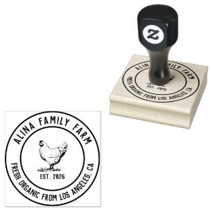 Personalised Vintage Family Business Farm Egg  Rubber Stamp