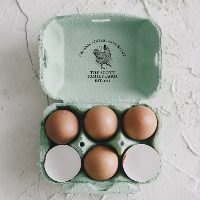 Personalised Vintage Family Farm Egg Carton Rubber Stamp (Creator Uploaded)