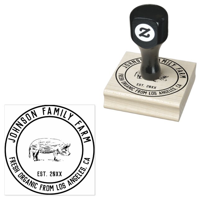 Personalised Vintage Family Farm  Rubber Stamp (Stamped)