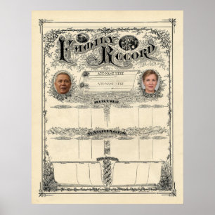 Personalised Vintage Family Record Print