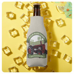 Personalised Vintage Farm Tractor Country Farmer Bottle Cooler