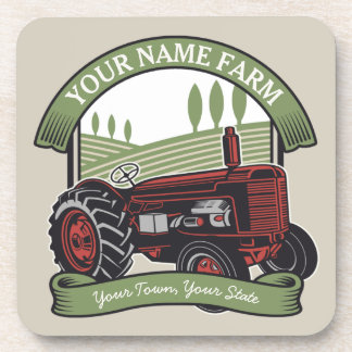 Personalised Vintage Farm Tractor Country Farmer  Coaster