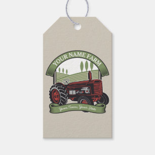 Personalised Vintage Farm Tractor Country Farmer Gift Tags