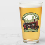 Personalised Vintage Farm Tractor Country Farmer  Glass<br><div class="desc">Personalised Vintage Farm Tractor Country Farmer Family Farm - Rolling Hills,  Harvest Fields and Trees,  Cattle Dairy Cows - Customise with your Name or Custom Text!</div>