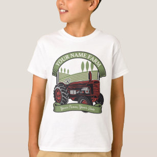 Personalised Vintage Farm Tractor Country Farmer T-Shirt