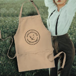 Personalised Vintage Farmhouse Chicken Egg<br><div class="desc">Create your own Vintage Farmhouse Chicken Egg Adult Apron, a charming and nostalgic accessory that adds a touch of rustic elegance to your farmhouse kitchen experience. Inspired by delightful countryside aesthetics, this apron combines the timeless charm of botanical details with the hen illustration, for a playful and cheerful design. The...</div>