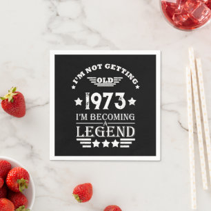 Personalised vintage fifty 50th birthday party napkin