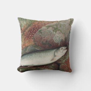 Personalised Vintage Fishing Trout Watercolor Cushion