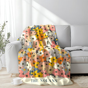 Personalised Vintage Floral Fleece Blanket