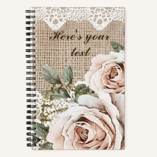 Personalised Vintage Floral Lace Notebook