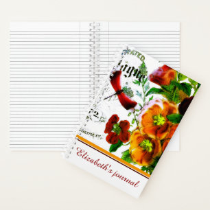 Personalised vintage floral logo journal