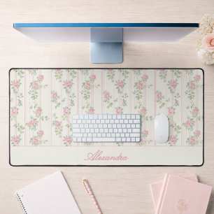 Personalised Vintage Floral Monogram Desk Mat