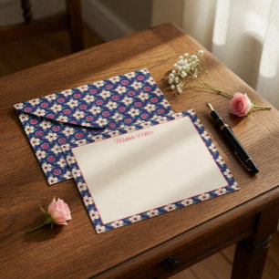 Personalised Vintage Floral Note Card