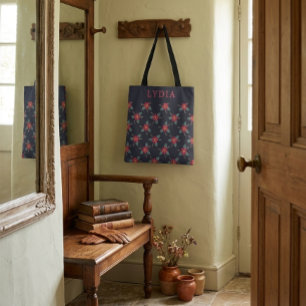 Personalised Vintage Floral Pattern Tote Bag