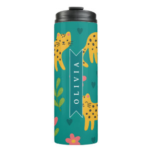 Personalised Vintage Floral Romantic Name Gift Thermal Tumbler