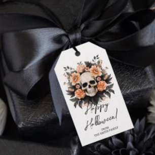 Personalised Vintage Floral Skull Gift Tags