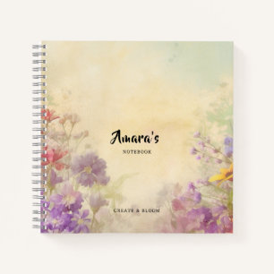 Personalised Vintage Floral Spiral Notebook