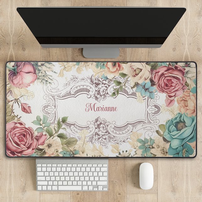 Personalised Vintage French Floral  Desk Mat (Creator Uploaded)