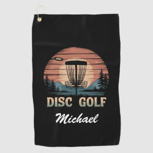 Personalised Vintage Frisbee Disc Golf Basket      Golf Towel