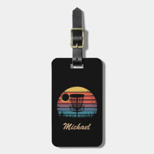 Personalised Vintage Frisbee Disc Golf Basket Luggage Tag