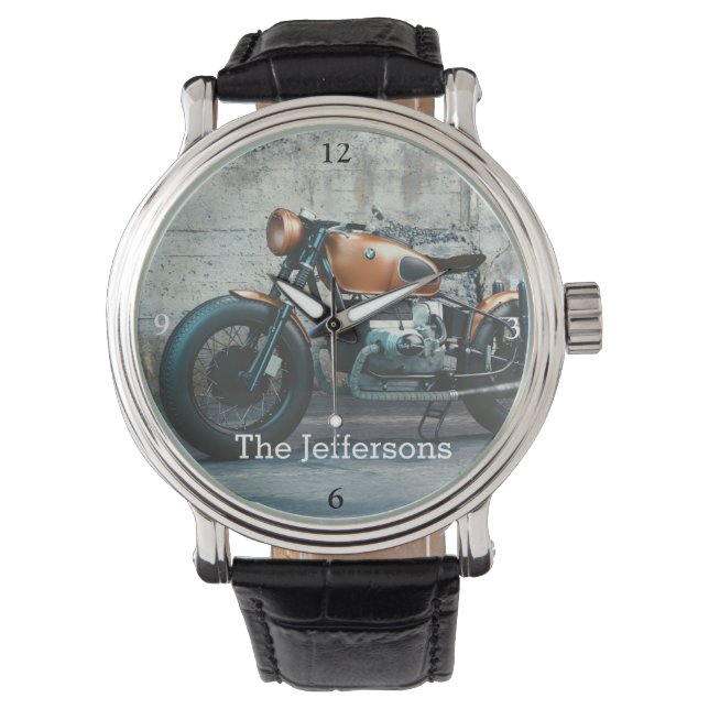 Personalised Vintage German Motorcycle Watch (Front)