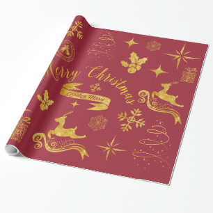 Personalised Vintage Gold Christmas Wrap Wrapping Paper