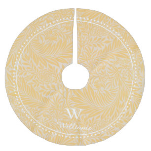 Personalised Vintage Gold Larkspur Flower Pattern  Brushed Polyester Tree Skirt
