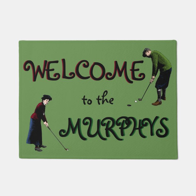 Personalised Vintage Golf Welcome Mat (Front)