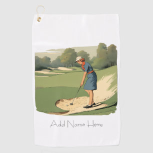 Personalised Vintage Golfers Golf Towel