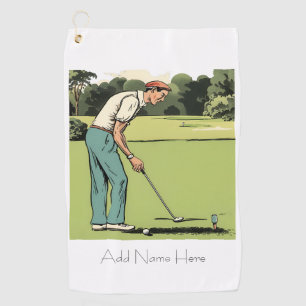 Personalised Vintage Golfers Golf Towel