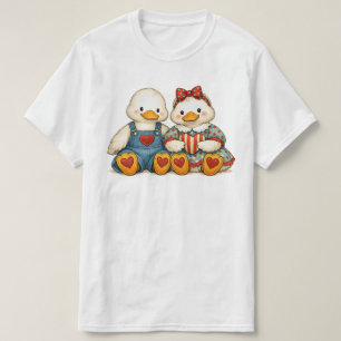Personalised Vintage Goose 90s Retro Goose Couple T-Shirt