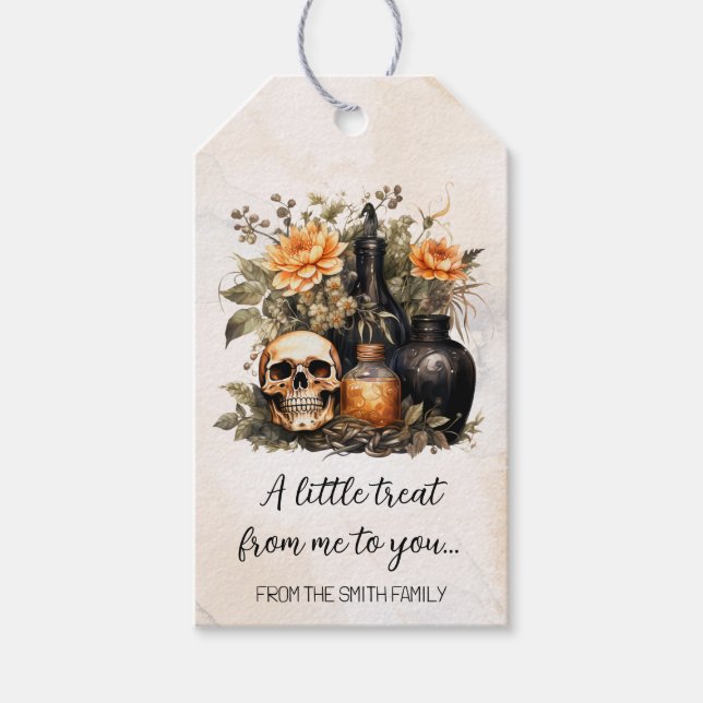 Personalised Vintage Halloween Gift Tags (Front)