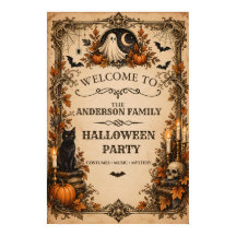 Personalised Vintage Halloween Party Welcome