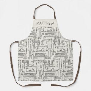 Personalised Vintage hand Tools  Patterned Apron