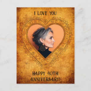 Personalised Vintage Heart Frame Postcard