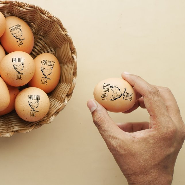 Personalised Vintage Hen Name Egg Love Rubber Stamp (Creator Uploaded)