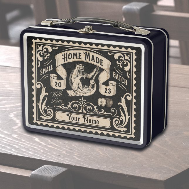 Personalised Vintage Home Made Metal Lunchbox (Custom personalized vintage lunchbox)