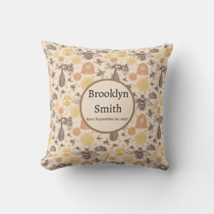 Personalised Vintage Honey Bumblebee Cushion