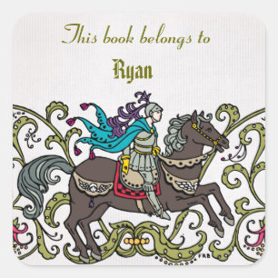 Personalised Vintage Knight Book label