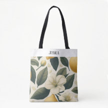 personalised vintage lemons tote bag 