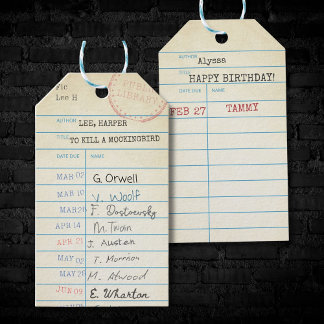 Personalised Vintage Library Card  Gift Tags