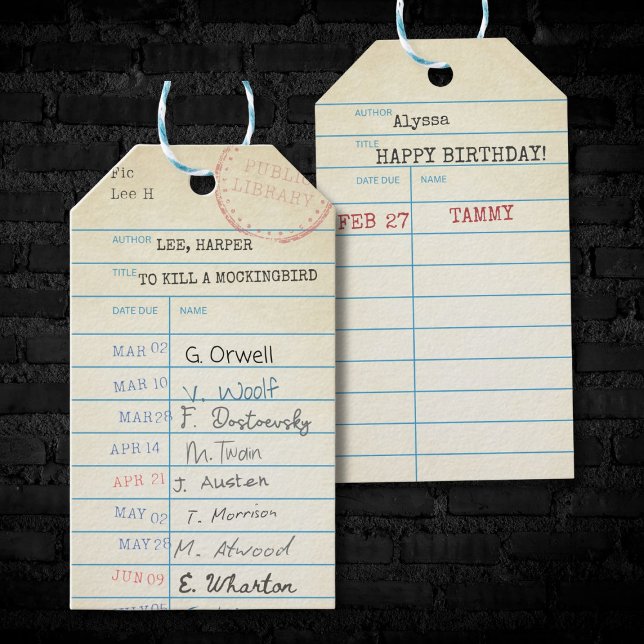 Personalised Vintage Library Card  Gift Tags (Creator Uploaded)