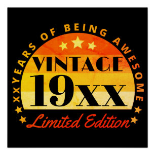 Personalised Vintage Limited Edition Birthday Poster