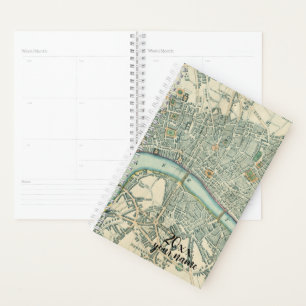 Personalised Vintage London Map Planner