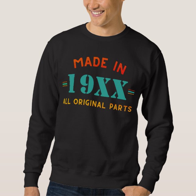 Personalised Vintage Made In Birthday Sweatshirt (Front)