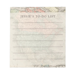 Personalised Vintage Map To Do List Notepad
