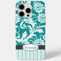 Personalised Vintage Mint Green Damask