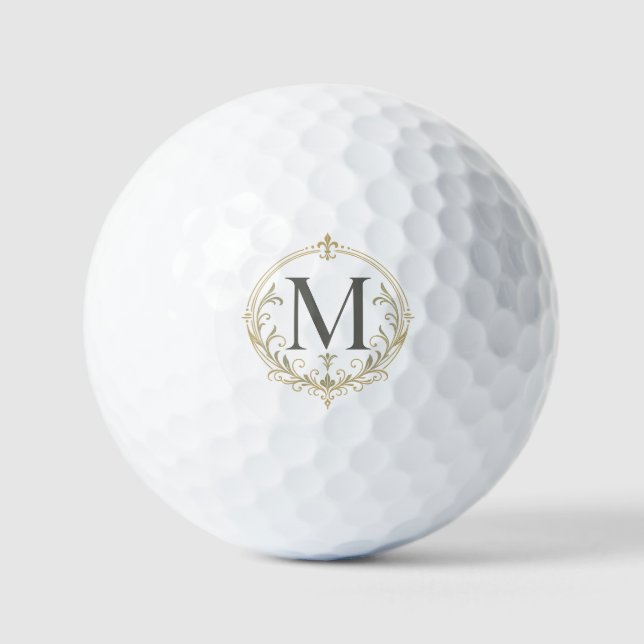 personalised vintage monogram golf ball (Front)